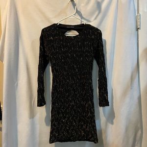 Black with gold detail Zara cocktail dress